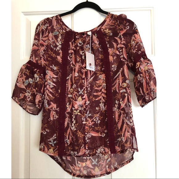 LC Lauren Conrad Tops - NWT Maroon Blouse